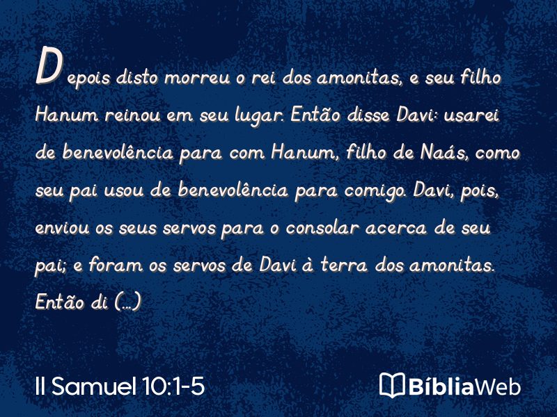 II Samuel 10:1-5 em imagem para compartilhar