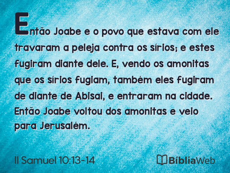 II Samuel 10:13-14 em imagem para compartilhar
