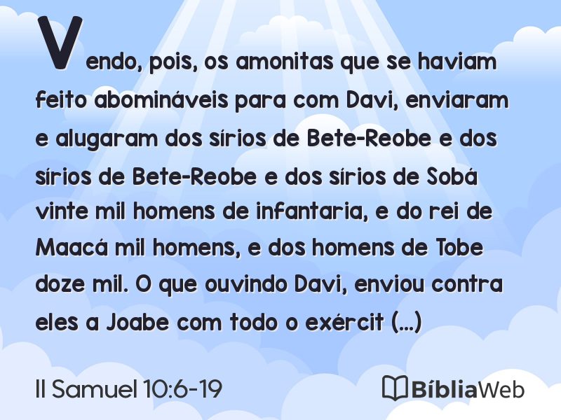 II Samuel 10:6-19 em imagem para compartilhar