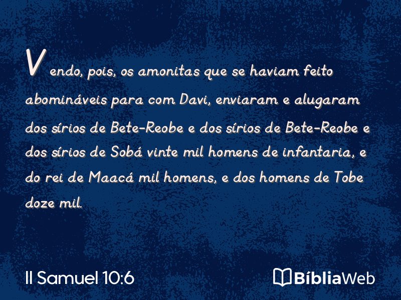 II Samuel 10:6 em imagem para compartilhar