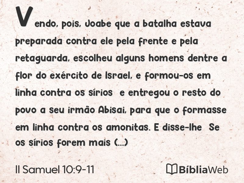 II Samuel 10:9-11 em imagem para compartilhar