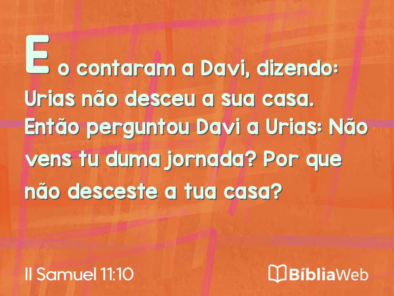 II Samuel 11:10 em imagem para compartilhar