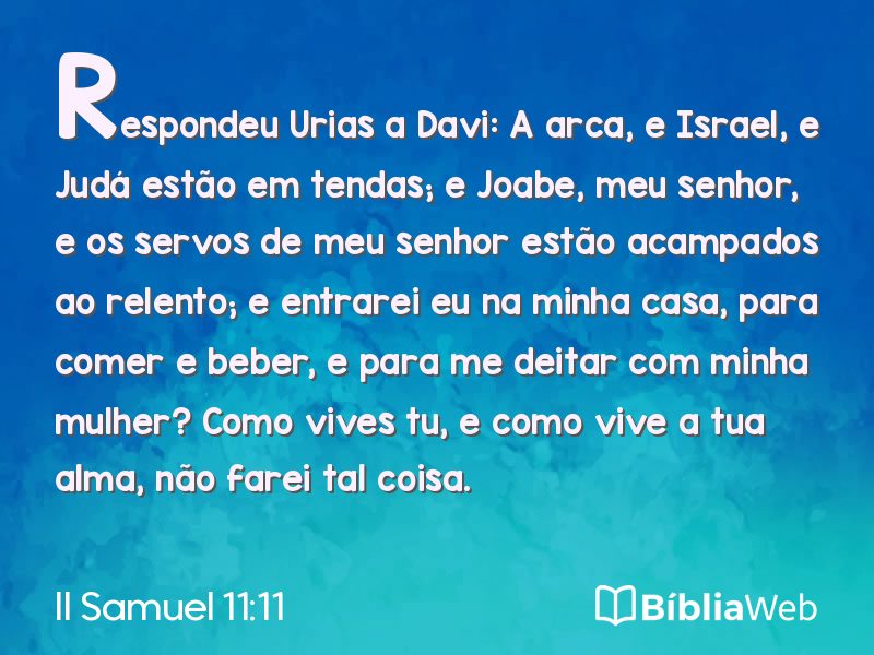 II Samuel 11:11 em imagem para compartilhar