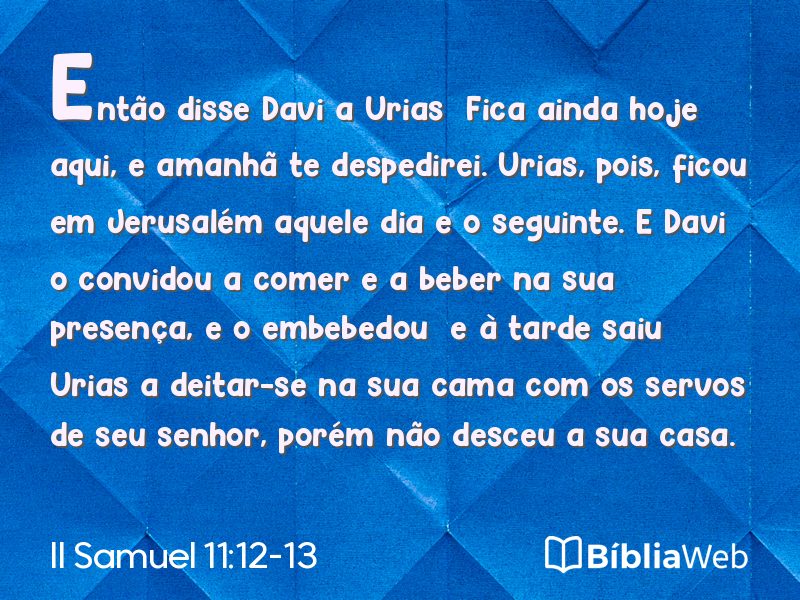 II Samuel 11:12-13 em imagem para compartilhar