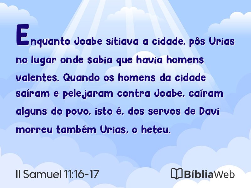 II Samuel 11:16-17 em imagem para compartilhar