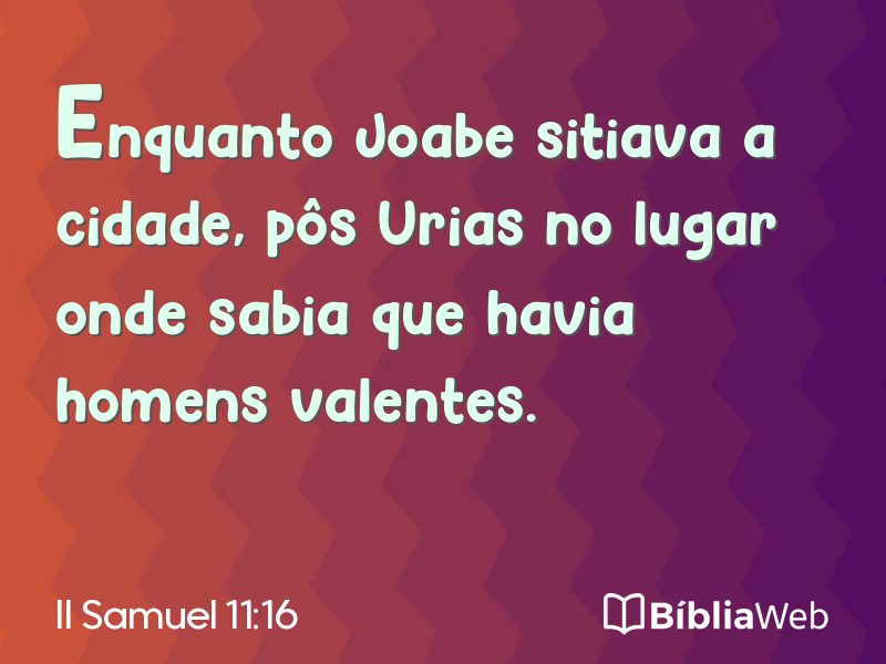 II Samuel 11:16 em imagem para compartilhar
