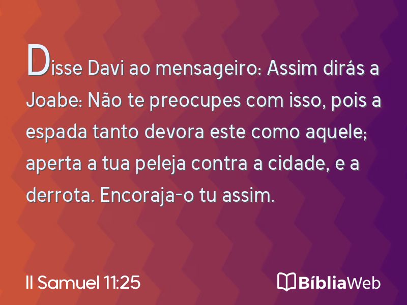 II Samuel 11:25 em imagem para compartilhar