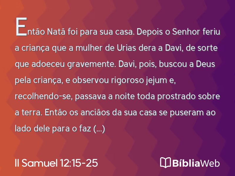 II Samuel 12:15-25 em imagem para compartilhar