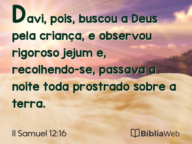 II Samuel 12:16 em imagem para compartilhar