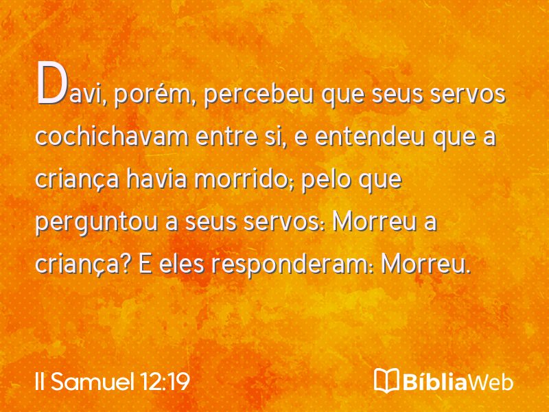 II Samuel 12:19 em imagem para compartilhar
