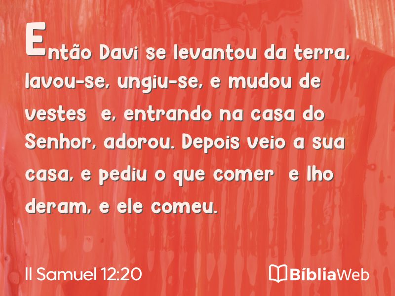 II Samuel 12:20 em imagem para compartilhar
