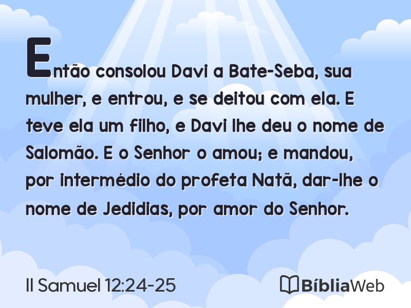 II Samuel 12:24-25 em imagem para compartilhar