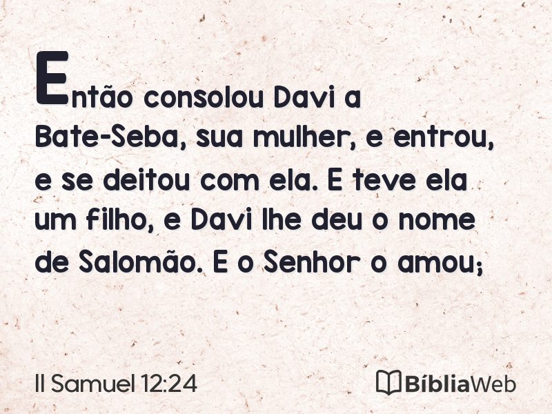 II Samuel 12:24 em imagem para compartilhar