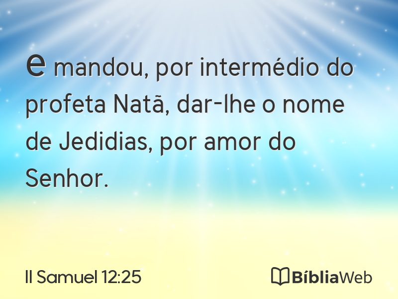 II Samuel 12:25 em imagem para compartilhar
