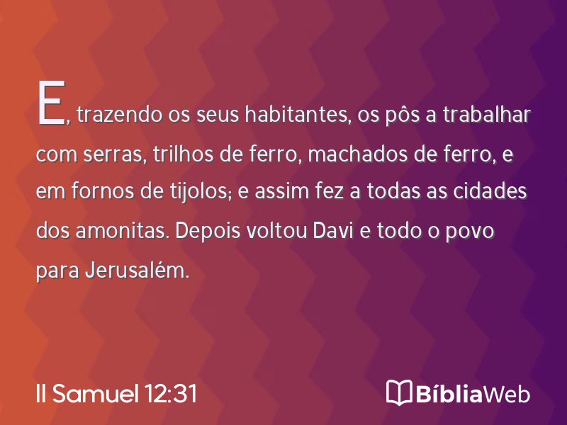 II Samuel 12:31 em imagem para compartilhar