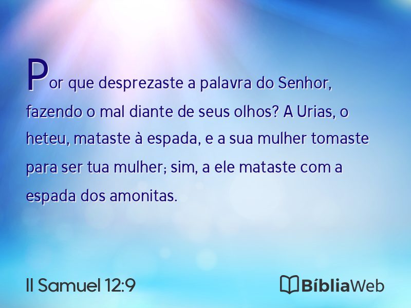 II Samuel 12:9 em imagem para compartilhar