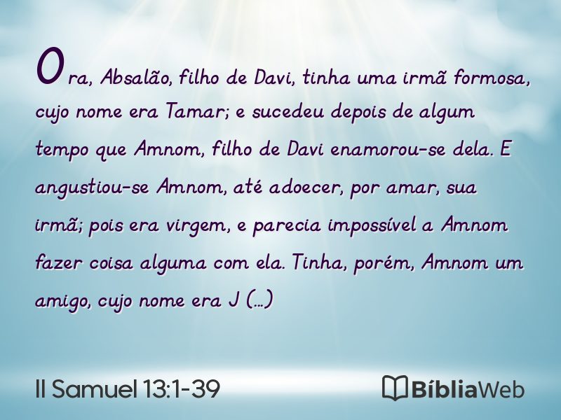 II Samuel 13:1-39 em imagem para compartilhar
