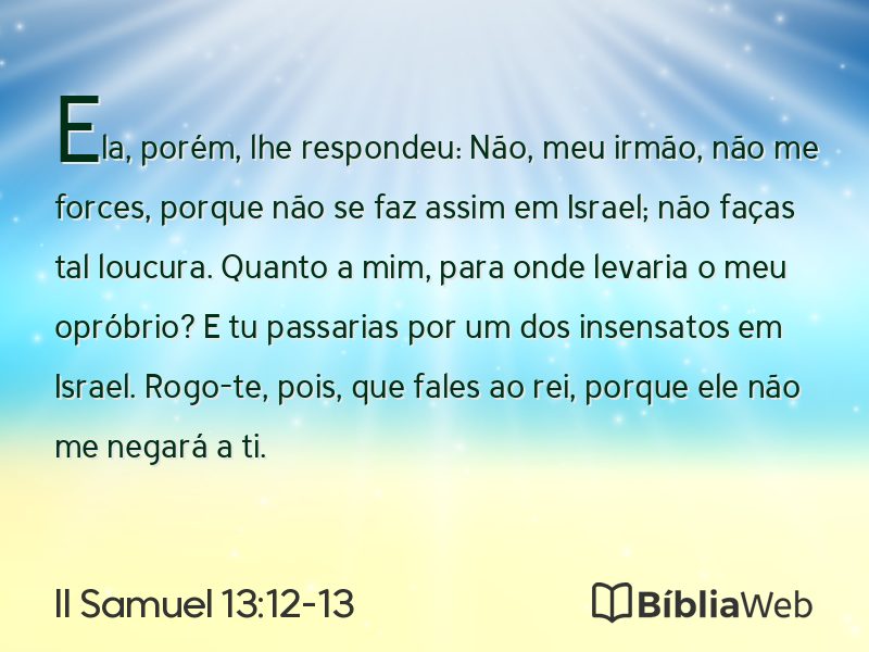 II Samuel 13:12-13 em imagem para compartilhar