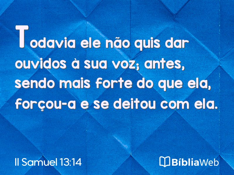 II Samuel 13:14 em imagem para compartilhar