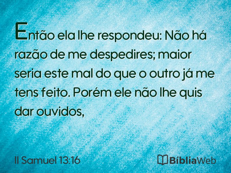 II Samuel 13:16 em imagem para compartilhar