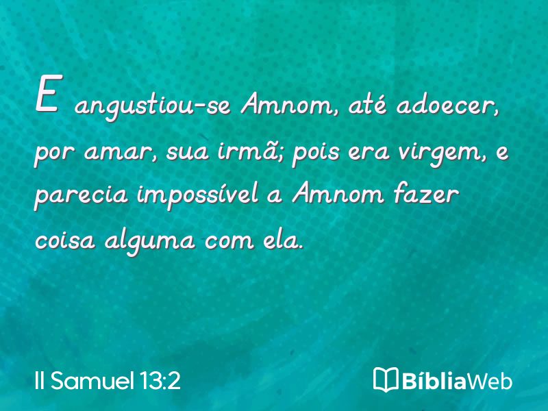 II Samuel 13:2 em imagem para compartilhar