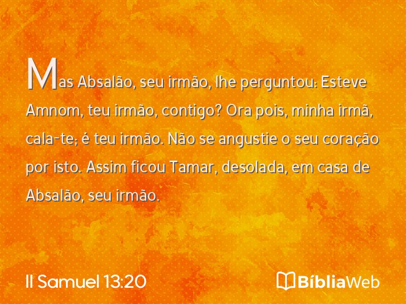 II Samuel 13:20 em imagem para compartilhar