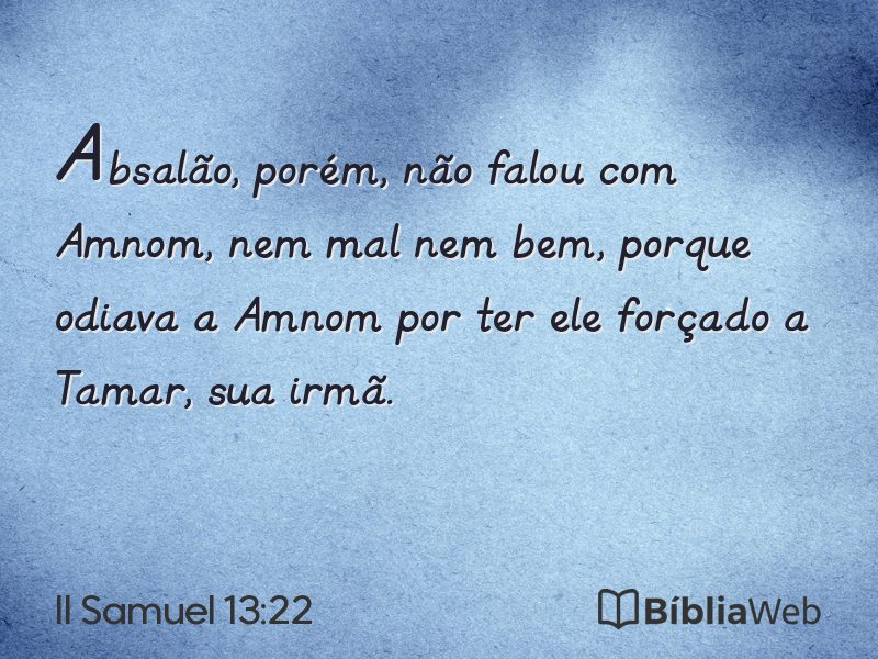 II Samuel 13:22 em imagem para compartilhar