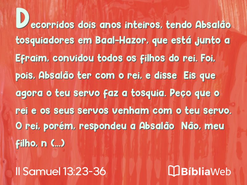 II Samuel 13:23-36 em imagem para compartilhar