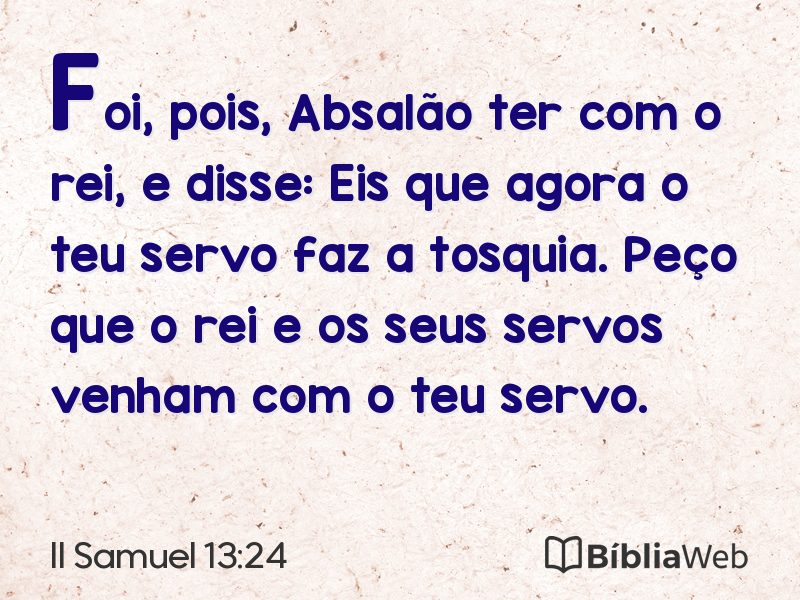II Samuel 13:24 em imagem para compartilhar