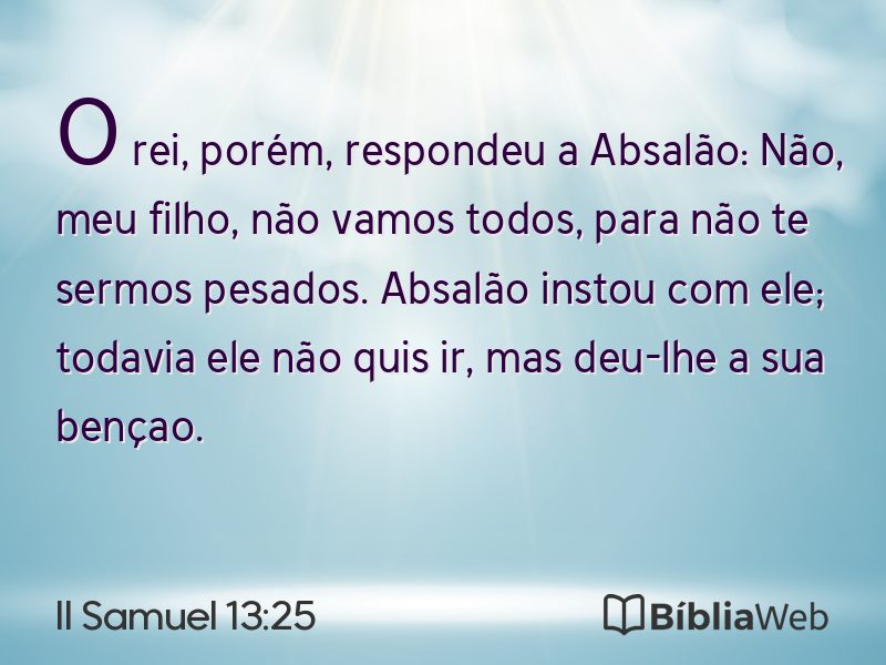 II Samuel 13:25 em imagem para compartilhar