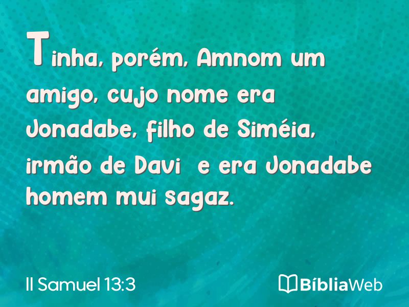 II Samuel 13:3 em imagem para compartilhar