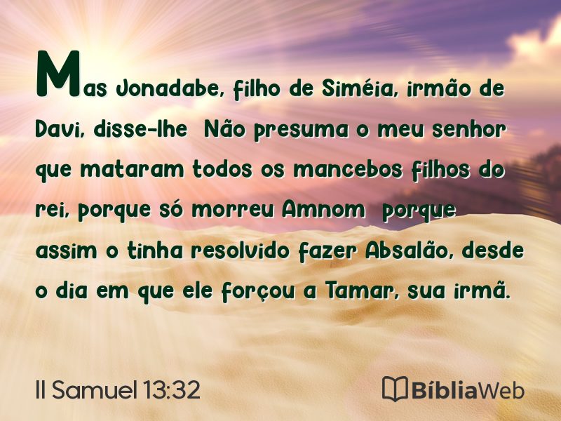 II Samuel 13:32 em imagem para compartilhar