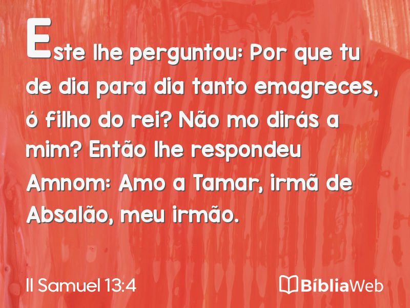 II Samuel 13:4 em imagem para compartilhar