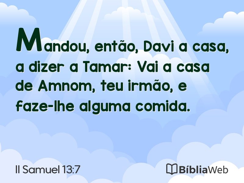 II Samuel 13:7 em imagem para compartilhar