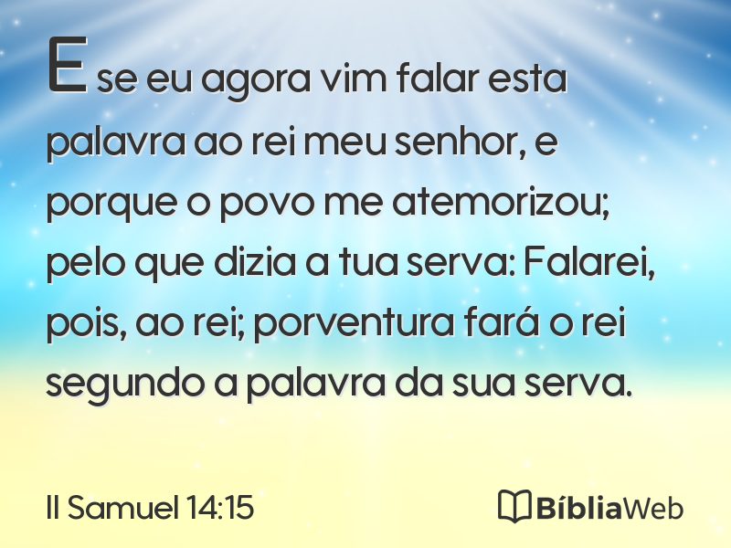 II Samuel 14:15 em imagem para compartilhar