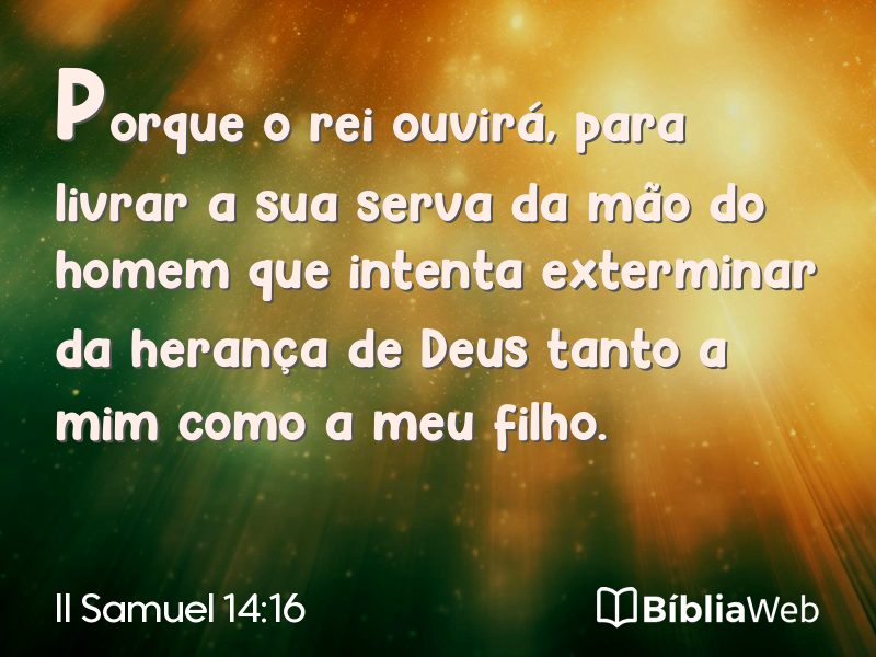 II Samuel 14:16 em imagem para compartilhar