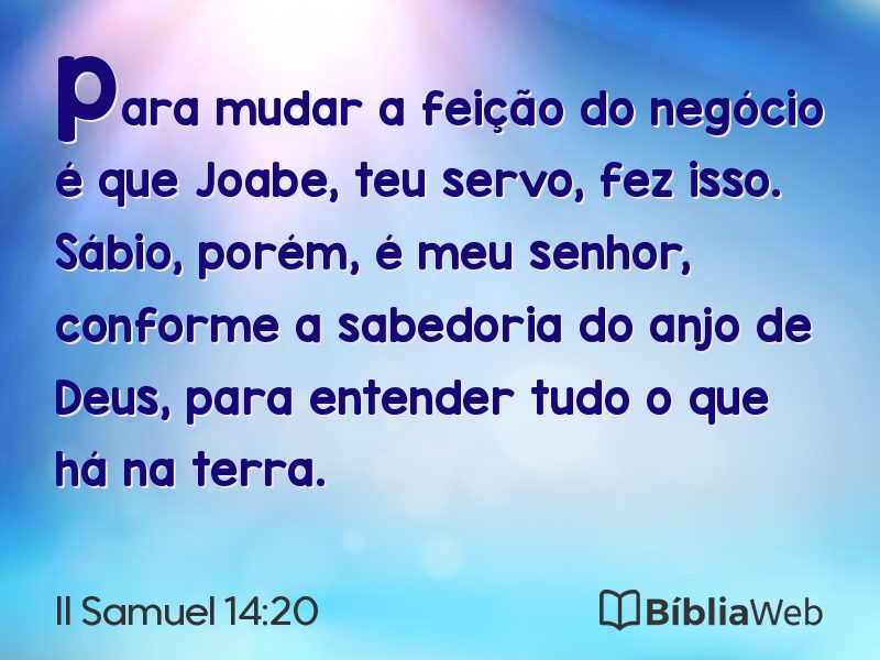 II Samuel 14:20 em imagem para compartilhar