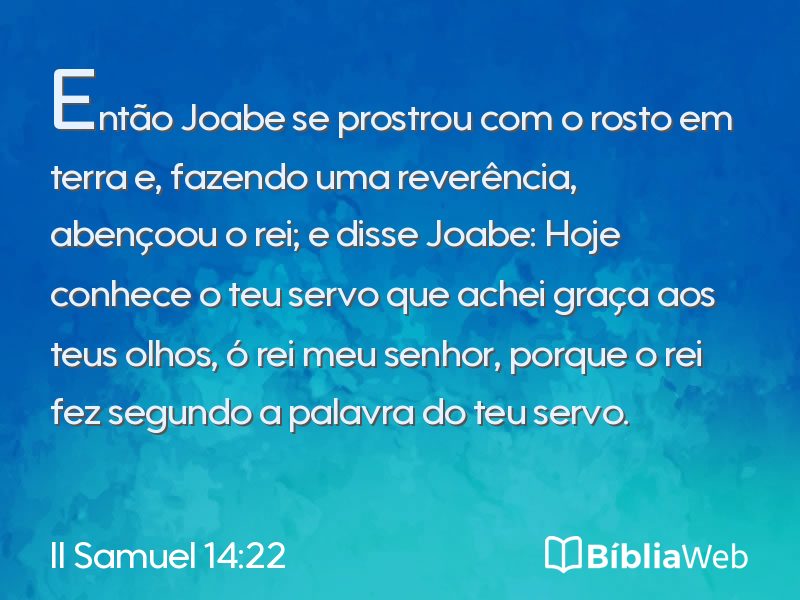 II Samuel 14:22 em imagem para compartilhar