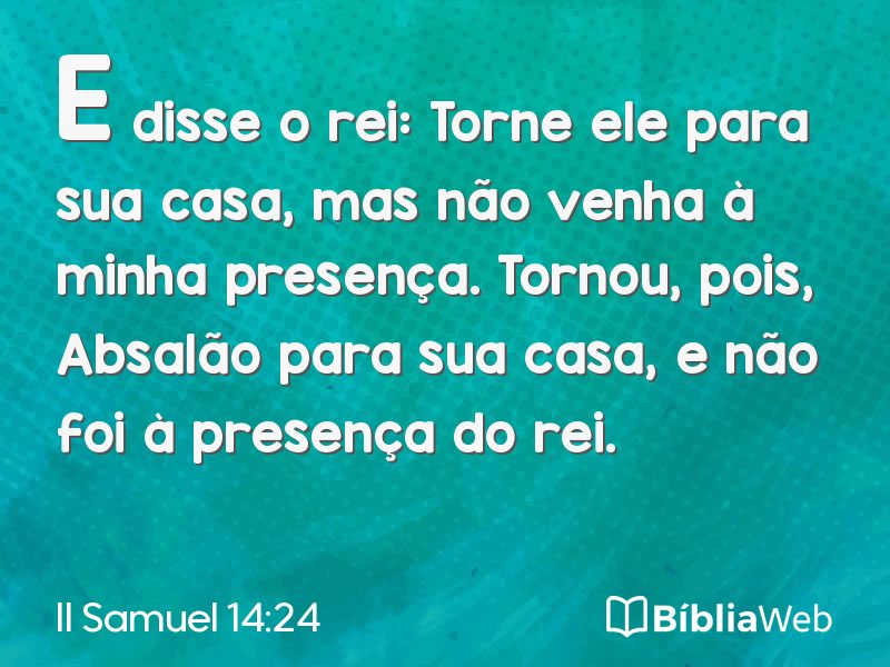 II Samuel 14:24 em imagem para compartilhar
