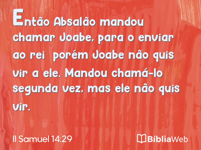 II Samuel 14:29 em imagem para compartilhar