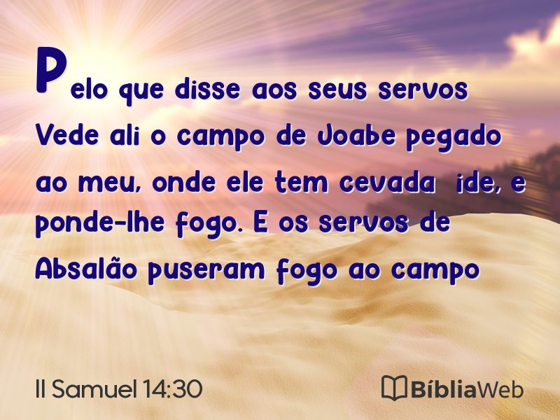 II Samuel 14:30 em imagem para compartilhar