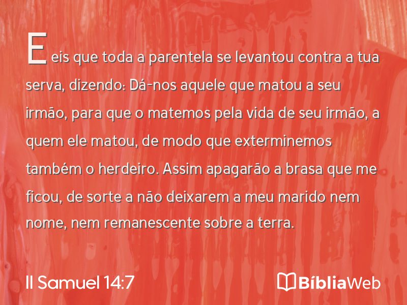 II Samuel 14:7 em imagem para compartilhar