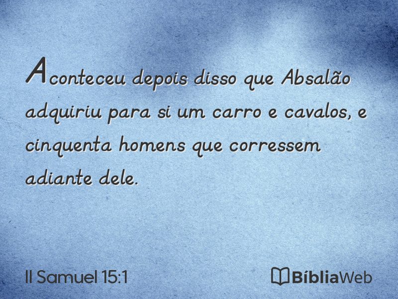 II Samuel 15:1 em imagem para compartilhar