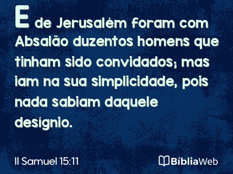 II Samuel 15:11 em imagem para compartilhar