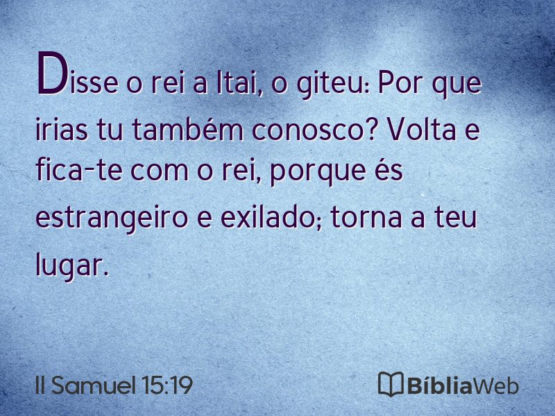 II Samuel 15:19 em imagem para compartilhar