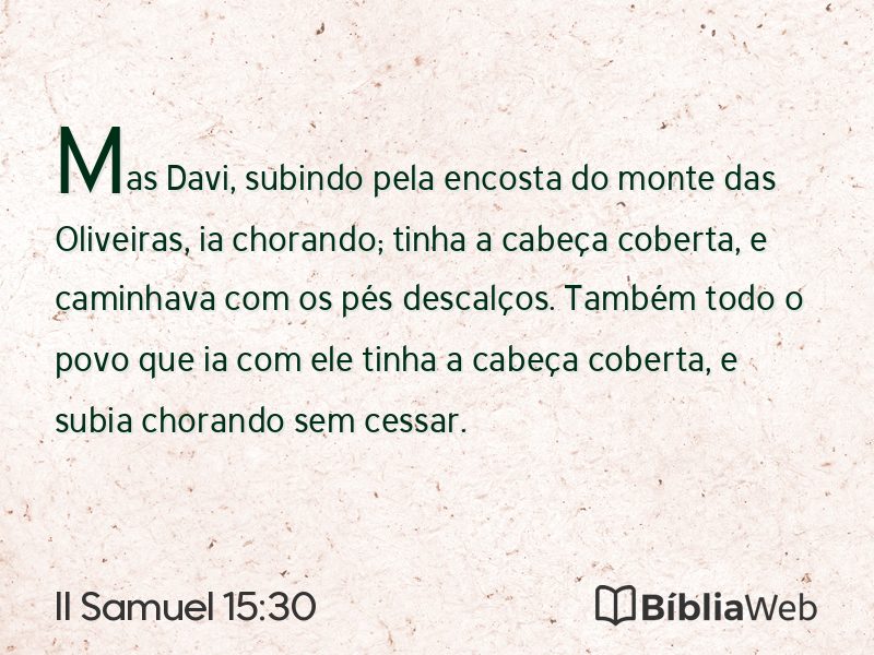 II Samuel 15:30 em imagem para compartilhar