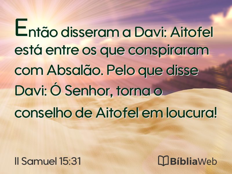 II Samuel 15:31 em imagem para compartilhar