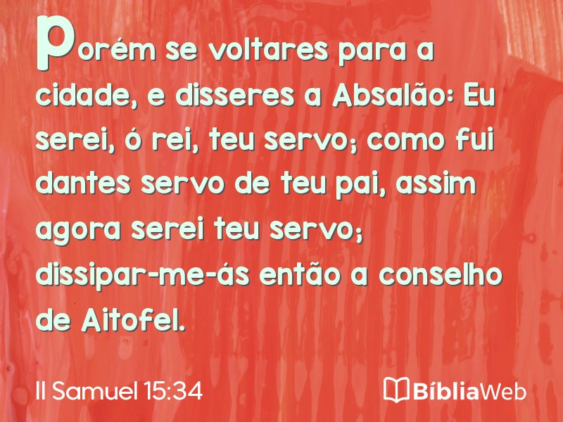 II Samuel 15:34 em imagem para compartilhar