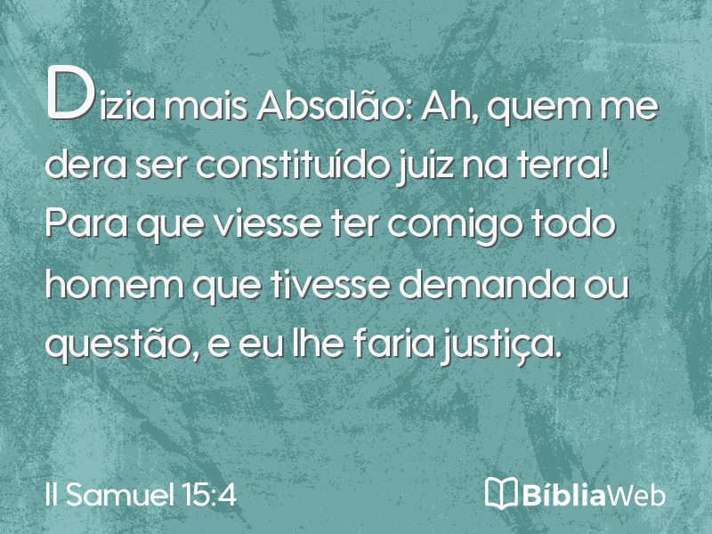 II Samuel 15:4 em imagem para compartilhar