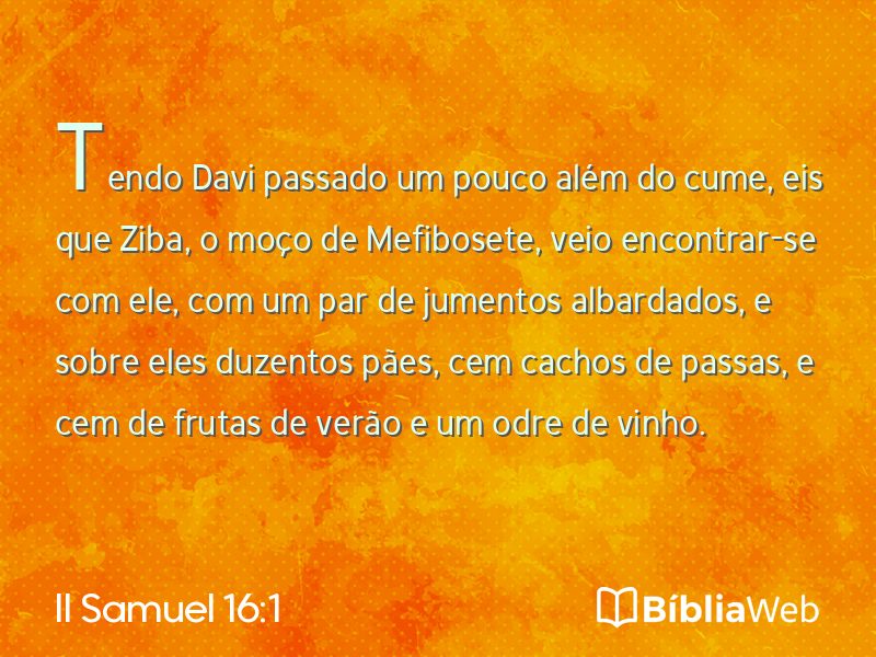 II Samuel 16:1 em imagem para compartilhar